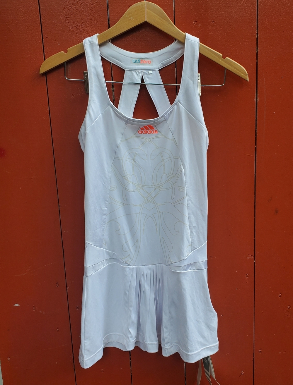 Adidas White Tennis Dress with Subtle Gold Design